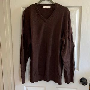Mens brown V-neck sweater